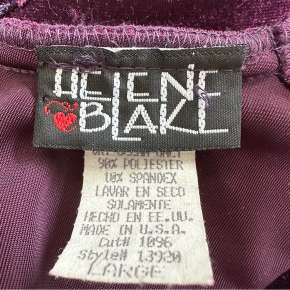 Vintage Helene Blake Purple Velvet Velour Knit Dress size Large - Picture 7 of 8